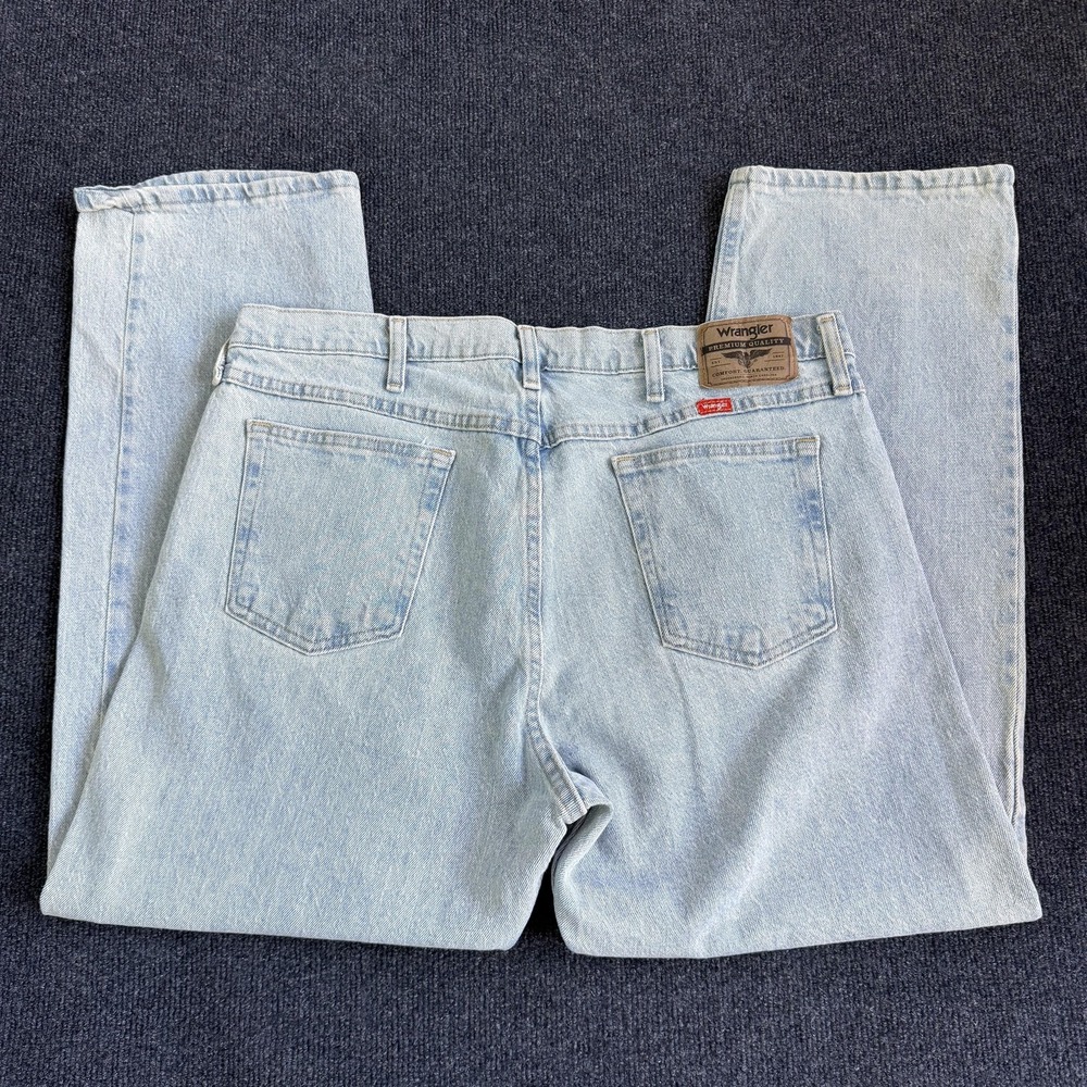 Y2K Wrangler Jeans Mens 36x29 Light Wash Blue Denim Straight Regular Casual